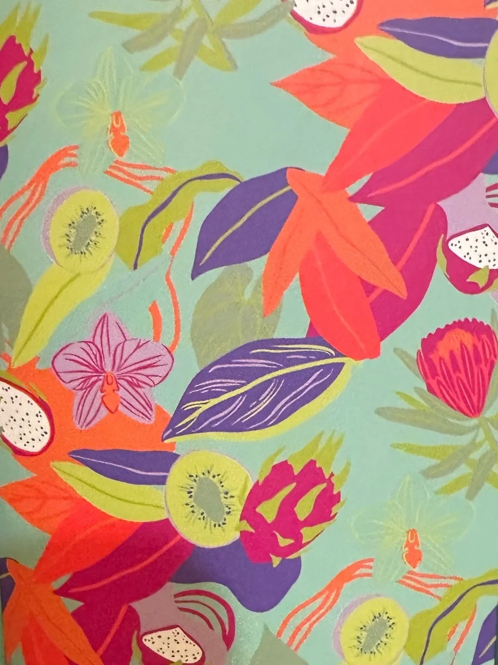 FLORAL TURQUOISE DESTINATION 50”x60” PLUSH VACAY THROW SUMMER HAWAIIAN LUAU VIBE